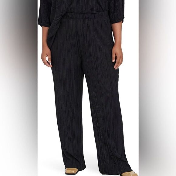 NEW Vero Moda High Waist Plissé wide Legs pull on Pants Women Size 2X - Picture 1 of 11